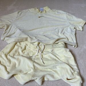 Nike Soft Yellow Terry Cloth Outfit